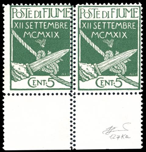 FIUME 1920 - 5 cent. Legionari, ... 