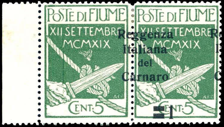 FIUME 1920 - 1 cent. su 5 cent. ... 