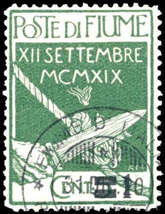 FIUME 1920 - 1 cent. su 5 cent., ... 