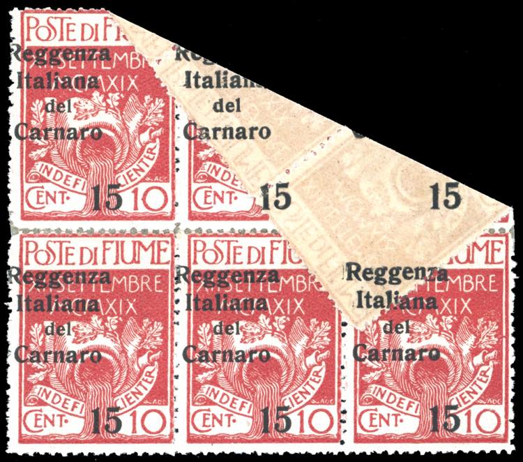 FIUME 1920 - 15 cent. su 10 cent. ... 