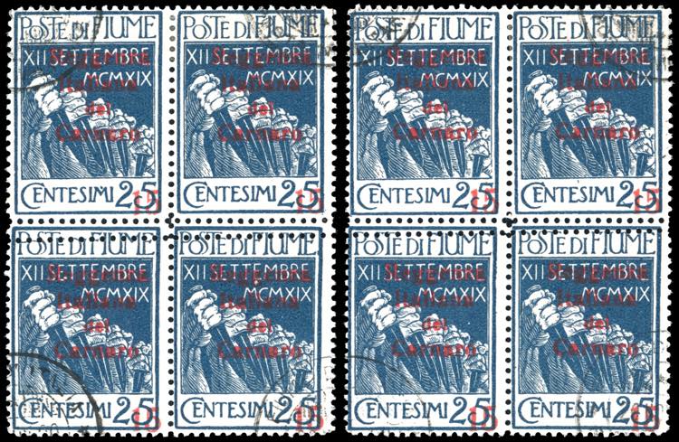 FIUME 1920 - 15 cent. su 25 cent. ... 