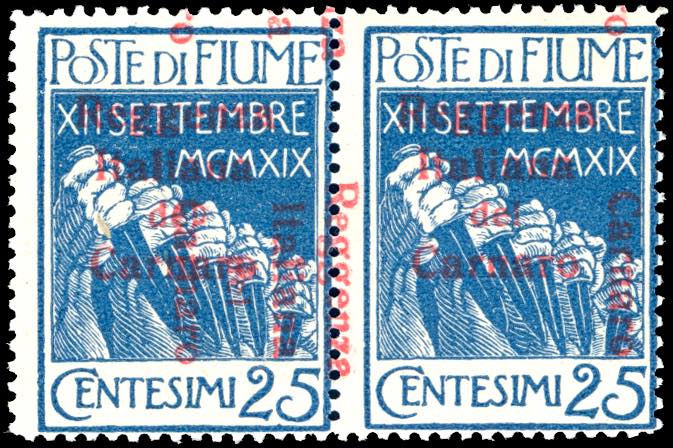 FIUME 1920 - 25 cent. azzurro ... 