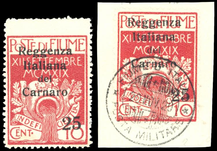 FIUME 1920 - 25 cent. su 10 cent. ... 