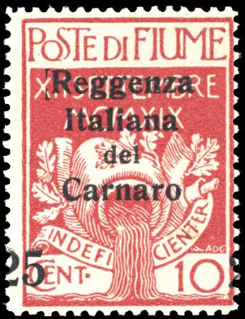 FIUME 1920 - 25 cent. su 10 cent. ... 