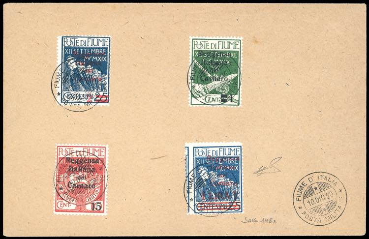 FIUME 1920 - 1 lira su 25 cent. ... 