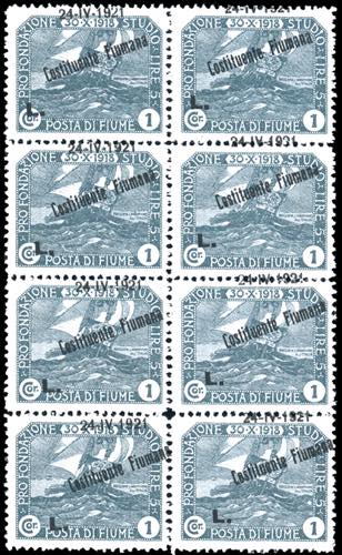 FIUME 1921 - 1 lira soprastampato ... 