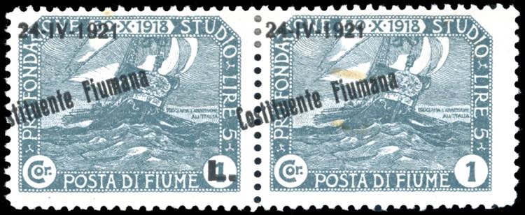 FIUME 1921 - 1 lira soprastampato ... 