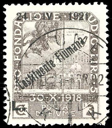 FIUME 1921 - 3 lire soprastampato ... 