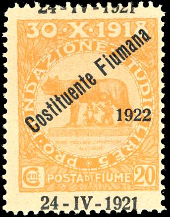 FIUME 1922 - 20 cent. ... 