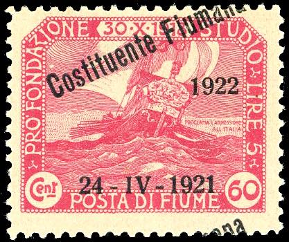 FIUME 1922 - 60 cent. ... 