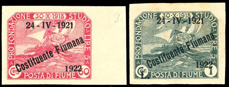 FIUME 1922 - 60 cent. e 1 lira ... 