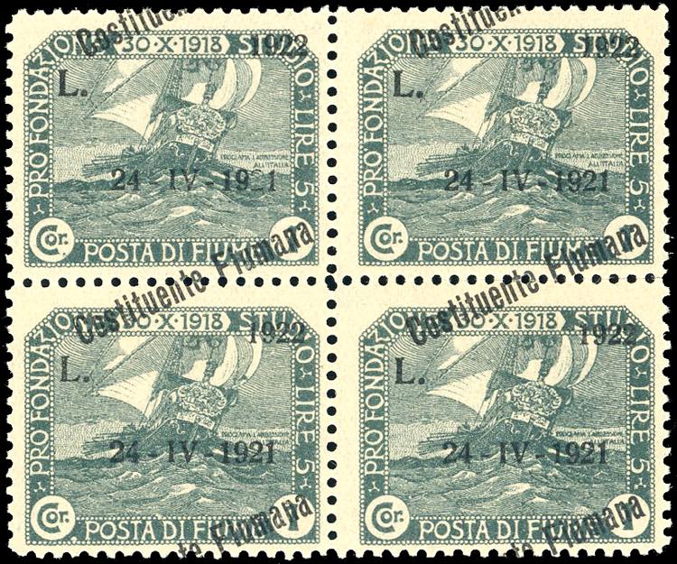 FIUME 1922 - 1 lira soprastampato ... 