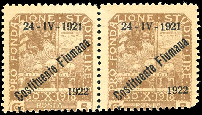 FIUME 1922 - 5 lire soprastampato ... 