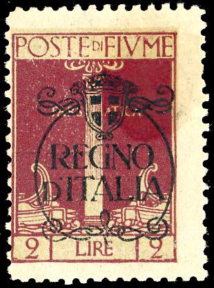 FIUME 1924 - 2 lire bruno carminio ... 