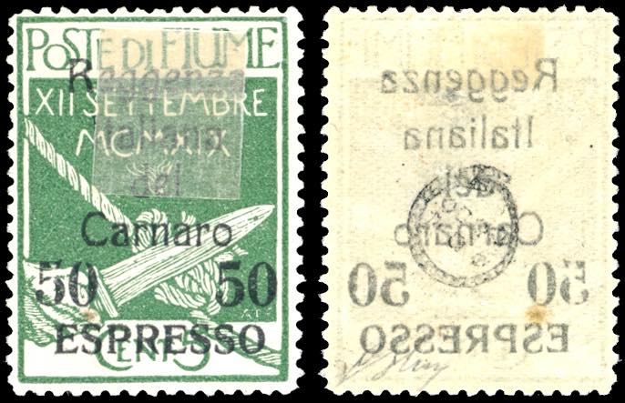 FIUME ESPRESSI 1920 - 50 cent. su ... 