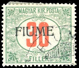 FIUME SEGNATASSE 1918/19 - 30 f. ... 