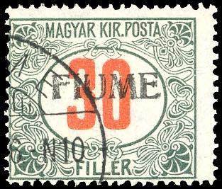 FIUME SEGNATASSE 1918/19 - 30 f. ... 