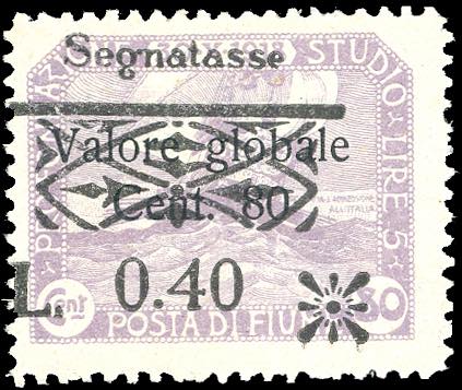 FIUME SEGNATASSE 1921 - 0,40 lire ... 