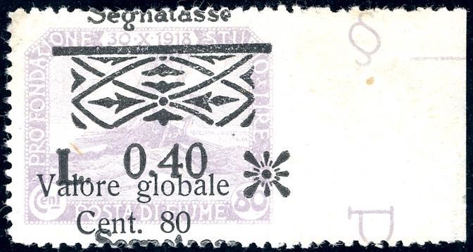 FIUME SEGNATASSE 1921 - 0,40 lire ... 