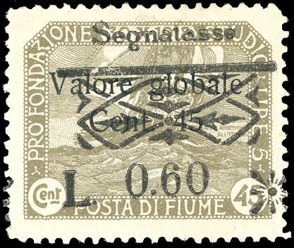 FIUME SEGNATASSE 1921 - 0,60 lire ... 