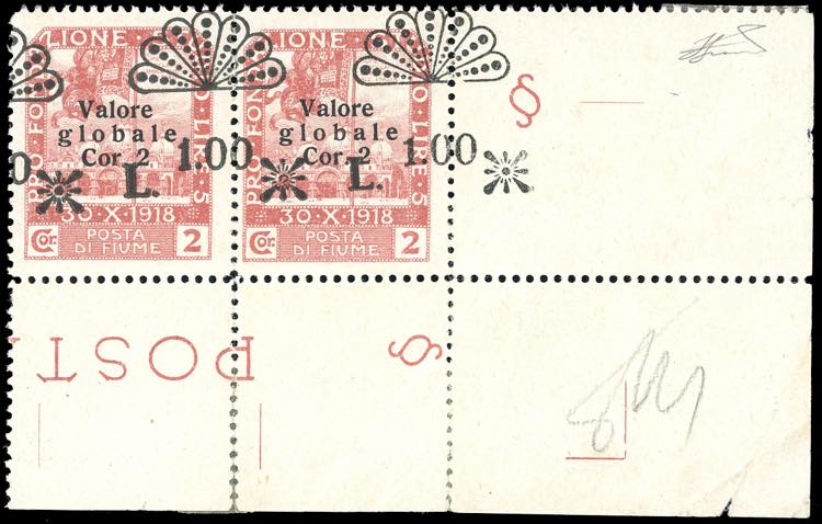 FIUME SEGNATASSE 1921 - 1 lira su ... 
