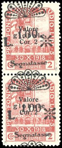 FIUME SEGNATASSE 1921 - 1 lira su ... 