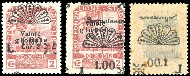 FIUME SEGNATASSE 1921 - 1 lira su ... 