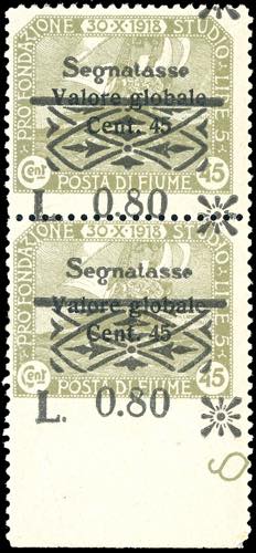 FIUME SEGNATASSE 1921 - 0,80 lire ... 
