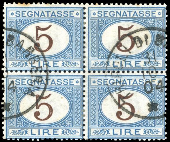 TRIPOLI SEGNATASSE 1904 - 5 lire ... 
