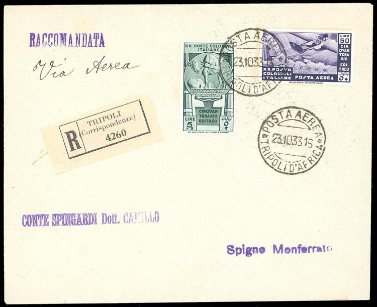 POSTA AEREA 1933 - 50 lire, posta ... 