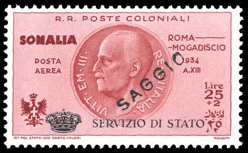 SERVIZIO AEREO 1934 - 25 + 2 lire  ... 