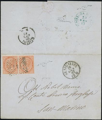 INCOMING MAIL 1867 - 10 cent. De ... 