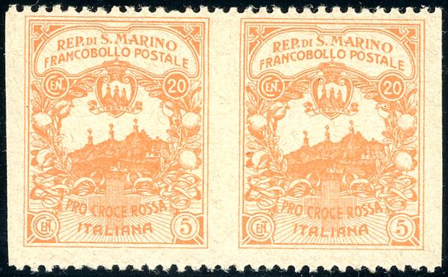 1916 - 20 + 5 cent. Croce Rossa, ... 