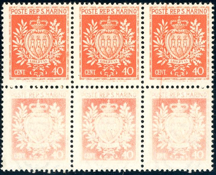 1945 - 40 cent. Stemmi, blocco di ... 