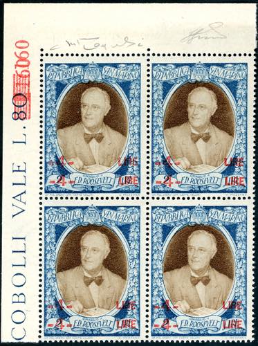 1947 - 4 lire su 2 lire Roosvelt, ... 