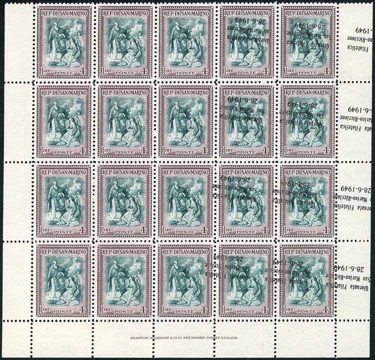 1949 - 4 lire Alberoniana, blocco ... 