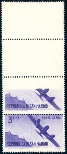 1946 - 3 lire Vedute, striscia ... 