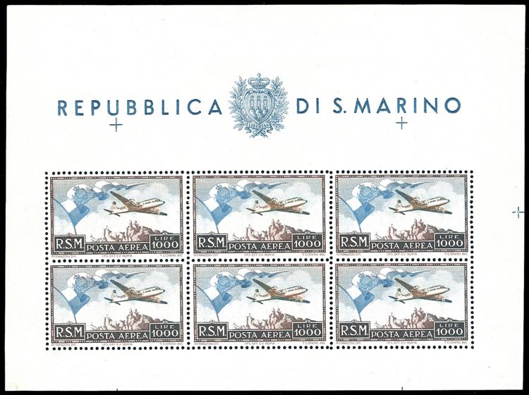 1951 - 1.000 Bandierone, foglietto ... 