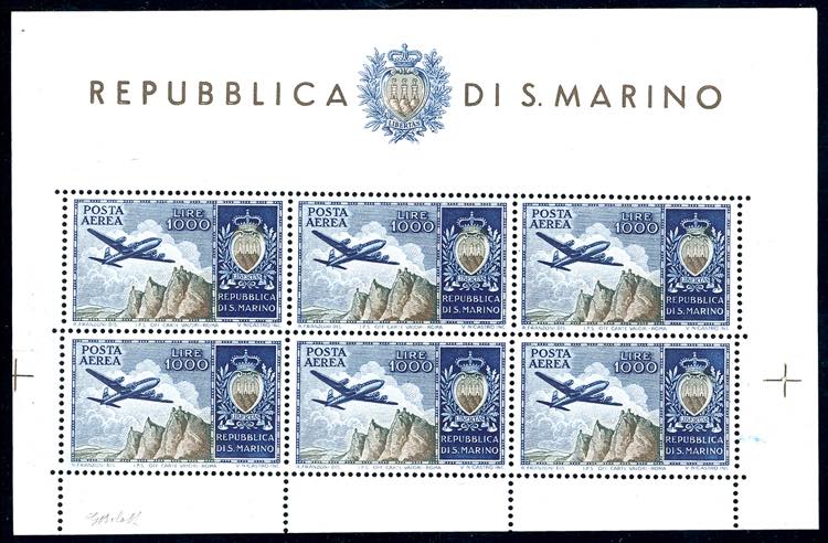 1954 - 1.000 lire Aereo, Veduta e ... 