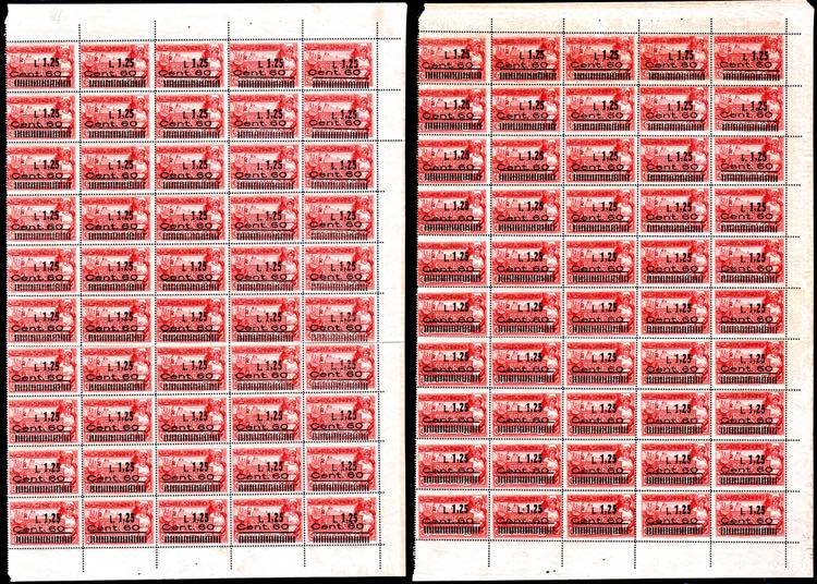 1927 - 1,25 lire su 60 cent. su 25 ... 