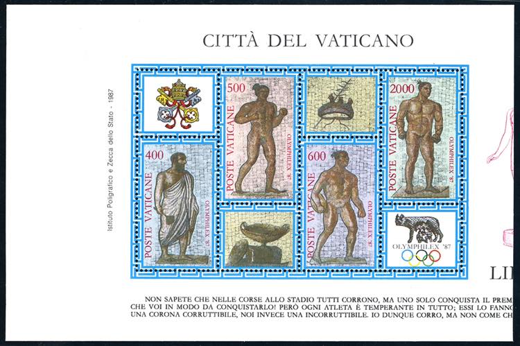 1987 - OLYMPHILEX, foglietto, ... 