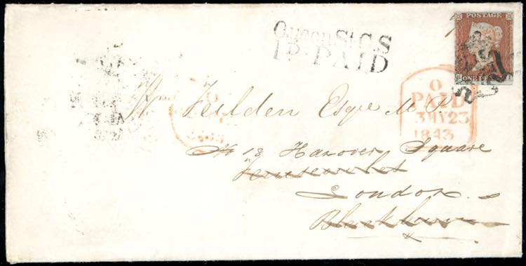 GRAN BRETAGNA 1843 - Redirected ... 