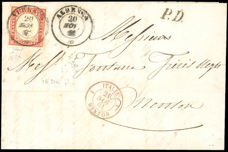MONACO 1861 - 40 cent. rosso ... 