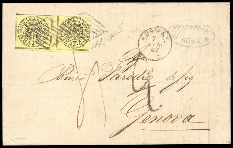 1867 - 4 baj giallo (5A), coppia ... 