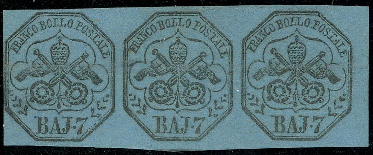 1852 - 7 baj azzurro, striscia ... 