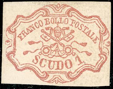 1852 - 1 scudo rosa carminio (11), ... 