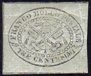 1867 - 3 cent. grigio (15), gomma ... 