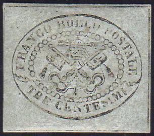 1867 - 3 cent. grigio (15), gomma ... 