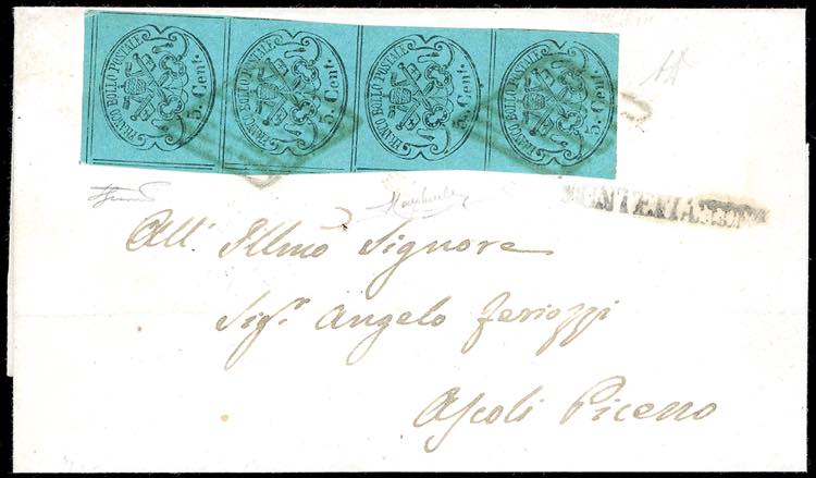 1868 - 5 cent. azzurro verdastro ... 