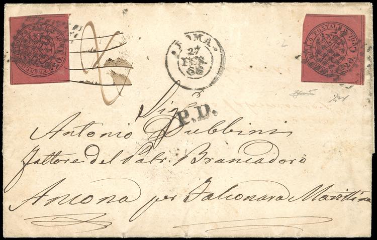 1868 - 20 cent. rosso bruno (18), ... 